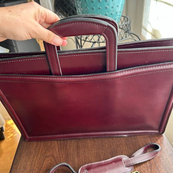 Vintage Maxine Richardson leather burgundy portfolio briefcase USA made - Picture 6 of 15